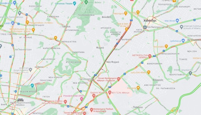 Τούμπαρε αυτοκίνητο στο Χαλάνδρι - Ασφυξία στη λεωφόρο Κηφισίας