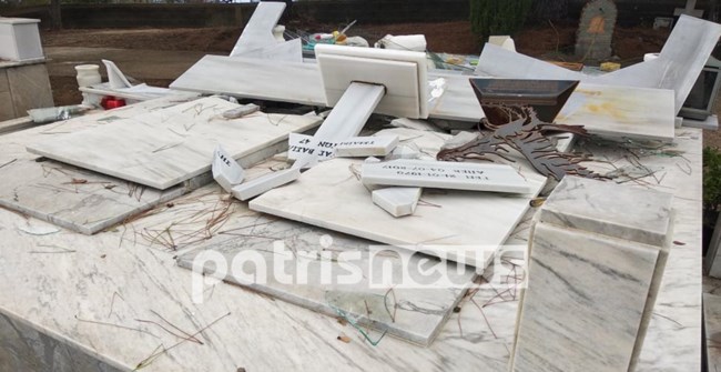 Ηλεία: Ανατριχίλα - Άνοιξαν τάφοι από τους θυελλώδεις ανέμους(εικόνες–βίντεο)