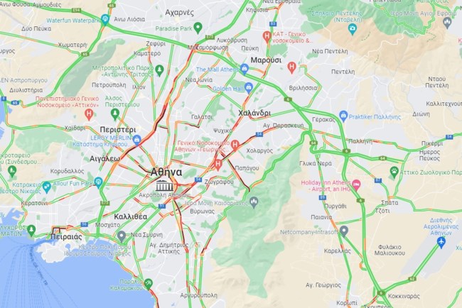 Ιδιαίτερα αυξημένη η κίνηση στην Αττική λόγω απεργίας στο μετρό - Στο "κόκκινο" Κηφισός, Κατεχάκη και Αλεξάνδρας