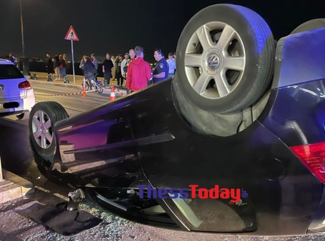 Θεσσαλονίκη: Καραμπόλα με τραυματίες στο κέντρο της πόλης - Τούμπαρε αυτοκίνητο στην Αριστοτέλους [εικόνες- βίντεο]