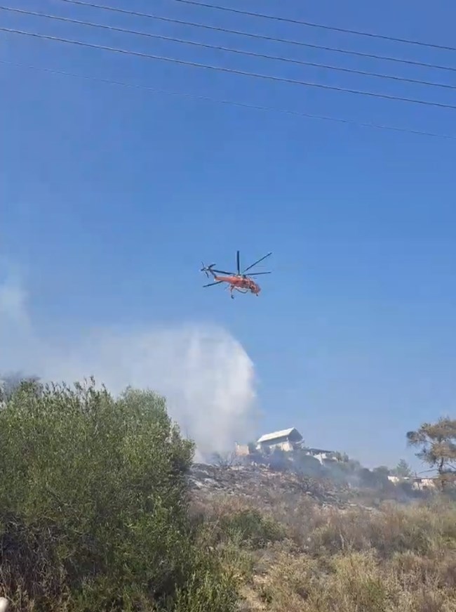 Φωτιά στους Αγίους Θεοδώρους: Επιχειρούν εναέρια μέσα- Δεν απειλούνται κατοικίες
