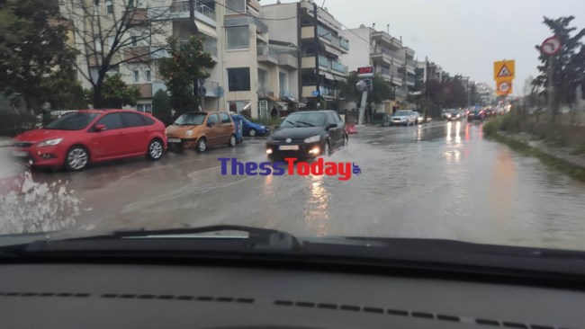 Ποτάμια οι δρόμοι στη Θεσσαλονίκη: Πτώσεις δέντρων και νέο 112 - Οδηγός ανέβηκε στο αυτοκίνητό του [εικόνες-βίντεο]