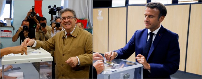 Μάχη στήθος με στήθος για Μακρόν και Μελανσόν - Οριακό προβάδισμα στην Αριστερά δίνουν τα πρώτα στοιχεία των exit polls
