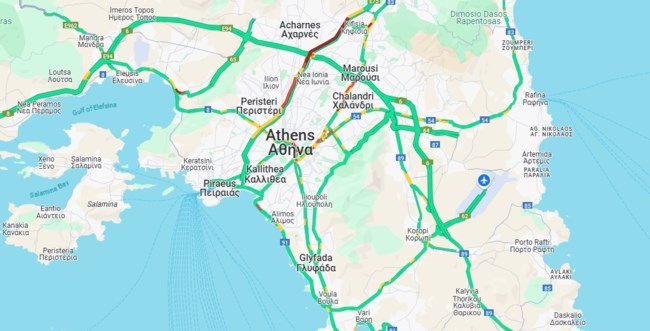 Μποτιλιάρισμα 14 χλμ στον Κηφισό λόγω τριών τροχαίων - Δείτε live την κίνηση