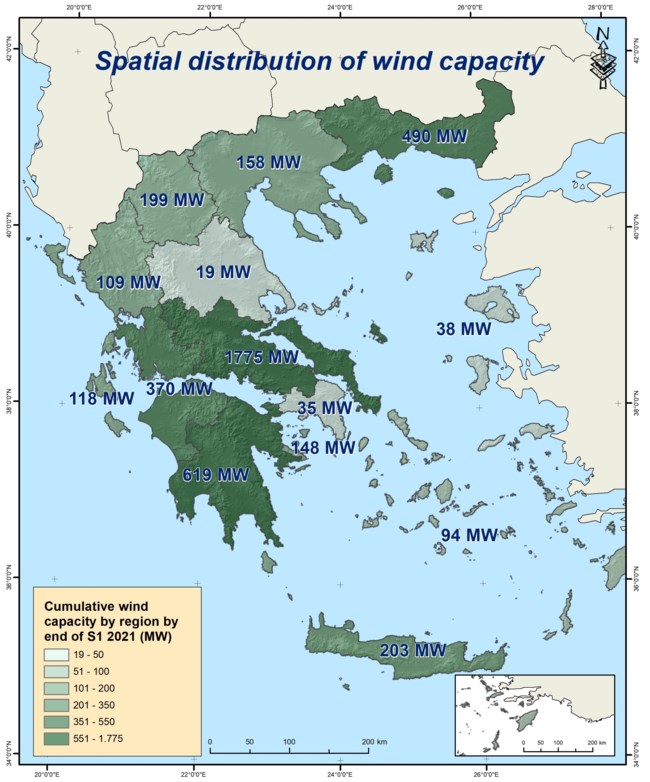 ΕΛΕΤΑΕΝ: Η Στατιστική της Αιολικής Ενέργειας στην Ελλάδα για το Α’ Εξάμηνο 2021