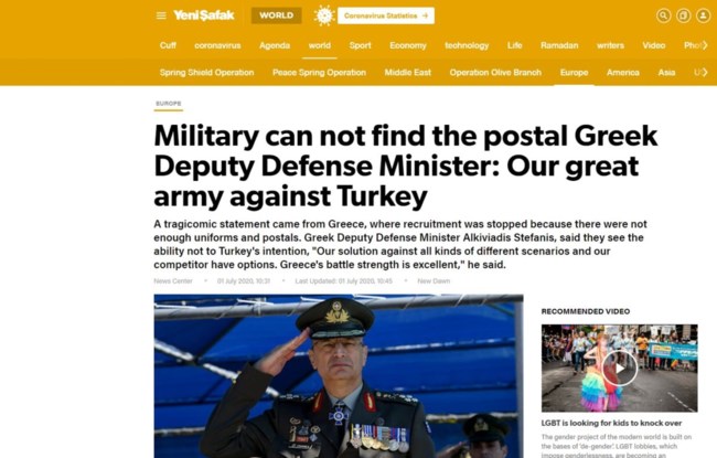Επίθεση της τουρκικής Yeni Safak στον Αλκιβιάδη Στεφανή: Κωμικοτραγικές οι δηλώσεις του
