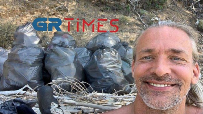 Σουηδός τουρίστας σουπίδια Χαλκιδική 2.
