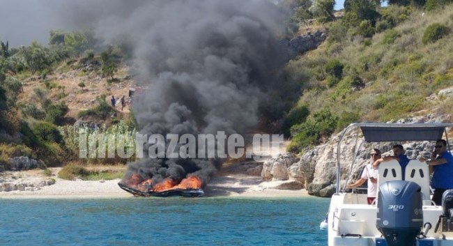 Ζάκυνθος: Σκάφος έπιασε φωτιά και βυθίστηκε - Σώοι οι πέντε επιβαίνοντες [εικόνες - βίντεο]