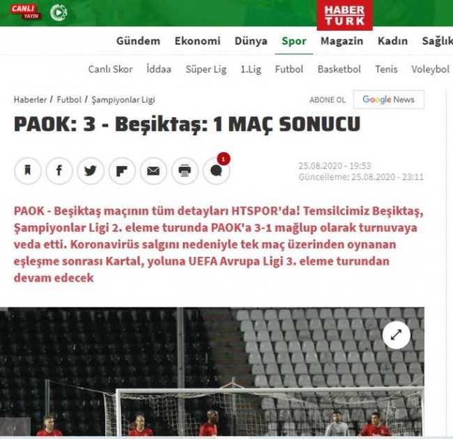 Σοκαρισμένοι οι Τούρκοι φίλαθλοι από την ήττα της Μπεσίκτας από τον ΠΑΟΚ- "Καταστροφή στη Θεσσαλονίκη"
