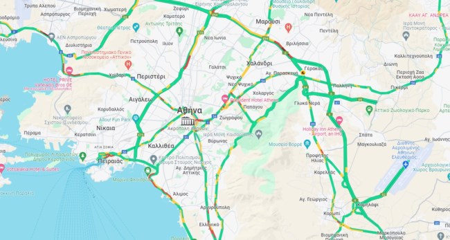 Καθυστερήσεις σε Αττική οδό, Κηφισό και λεωφόρο Ποσειδώνος- Δείτε live την κίνηση