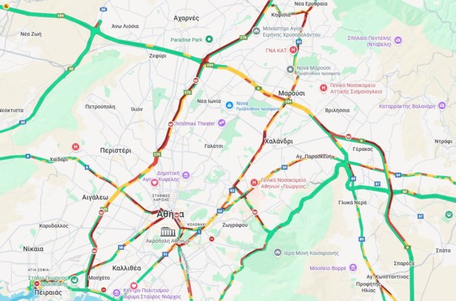 ΚΙΝΗΣΗ ΣΤΟΥΣ ΔΡΟΜΟΥΣ 23/12/2025