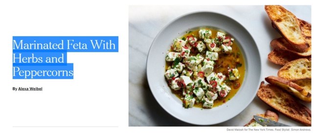Η φέτα έγινε το απόλυτο trend του φετινού καλοκαιριού στους New York Times