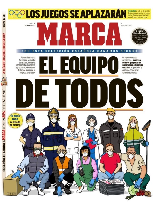 Εξαιρετικό πρωτοσέλιδο της Marca: Αυτή είναι η ομάδα που μάχεται για όλους