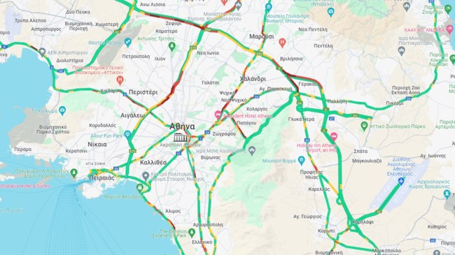 Κίνηση στους δρόμους: Χάος στον Κηφισό, μεγάλες καθυστερήσεις σε Κηφισίας και Αττική οδό - Δείτε live