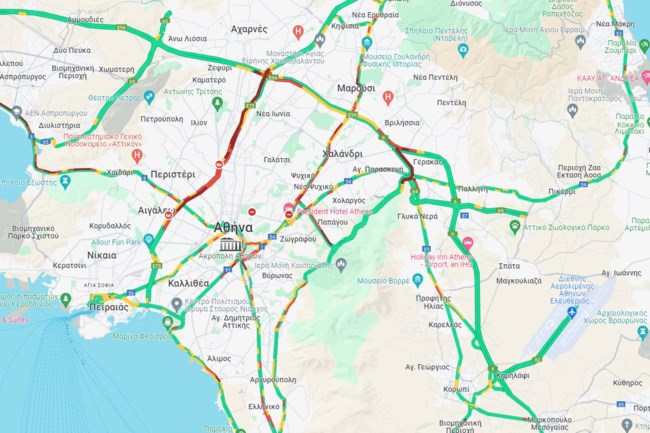 Ταλαιπωρία λόγω έργων στη λεωφόρο Αθηνών -  Στο "κόκκινο" Κηφισός, Κηφισίας και Αττική Οδός - Live η κίνηση