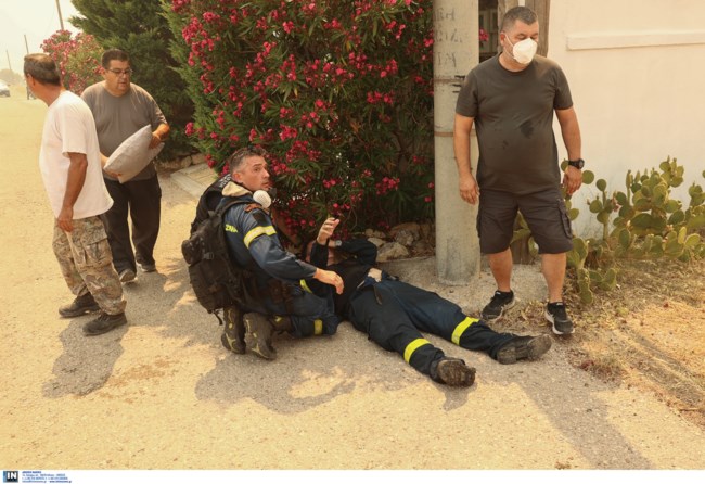 Λιποθυμία πυροσβέστη