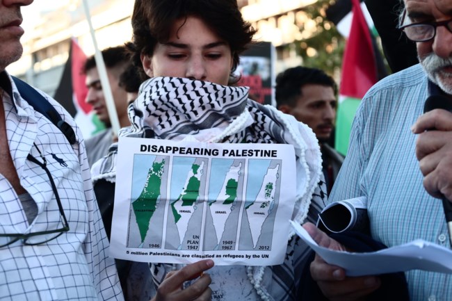 Συγκέντρωση υπέρ των Παλαιστινίων στο Σύνταγμα