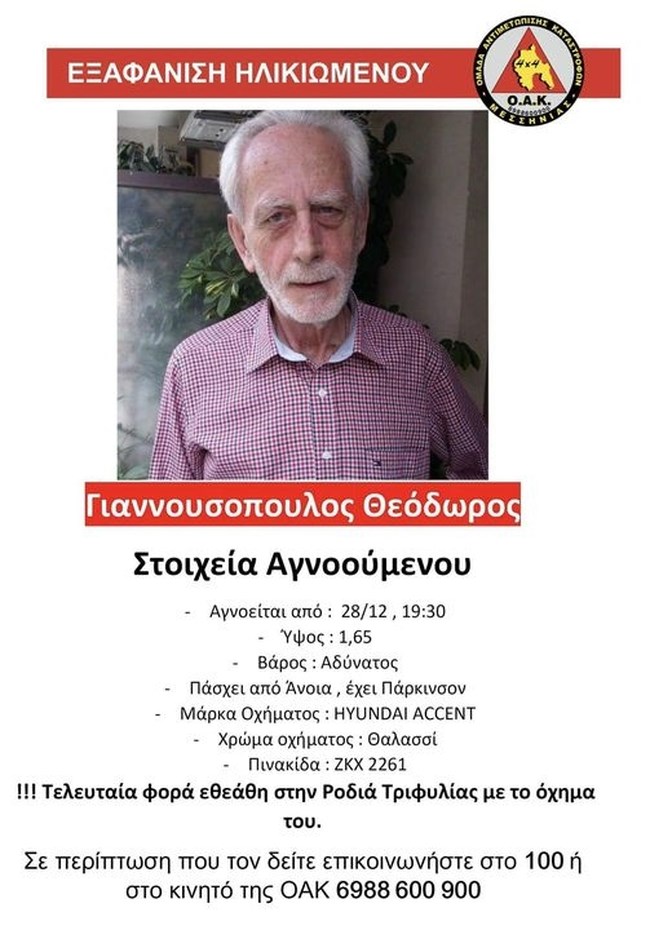 ΕΞΑΦΑΝΙΣΗ Θεόδωρος Γιαννουσόπουλος