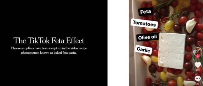 "Feta Pasta Tik Tok": Πώς η συνταγή με την ελληνική φέτα έγινε viral με περισσότερα από 600 εκατομμύρια views παγκοσμίως