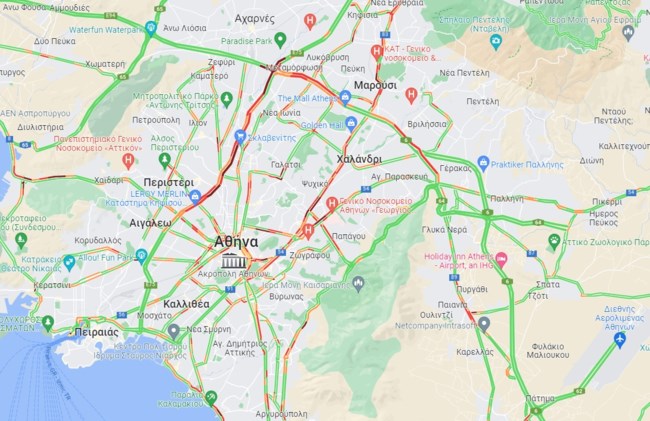 Live η κίνηση στους δρόμους: Φρακαρισμένος ο Κηφισός – Πού αλλού υπάρχει πρόβλημα