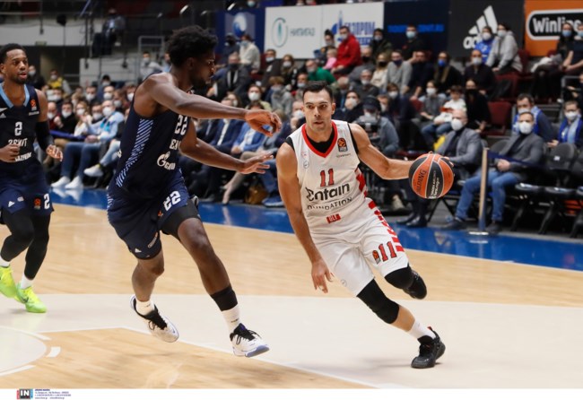 Euroleague: Σκούρα τα βρίσκει μακριά από το ΣΕΦ ο Ολυμπιακός - Ήττα από τη Ζενίτ στη Ρωσία