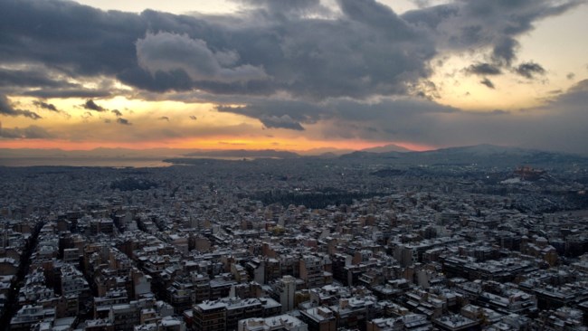 Χιόνια Αθήνα drone