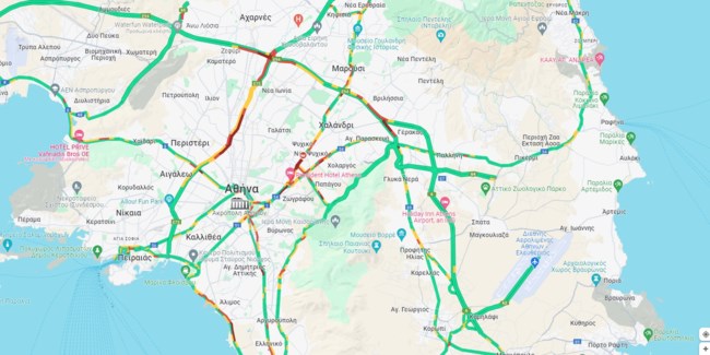 "Κόλαση" οι δρόμοι της Αθήνας: Mποτιλιάρισμα σε Κηφισό και Αττική Οδό - Δείτε Live την κίνηση