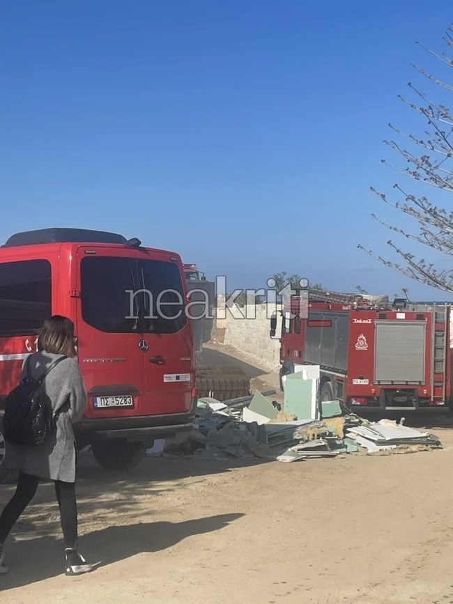 Κρήτη: Πυρκαγιά σε εργοτάξιο ξενοδοχείου στη Χερσόνησο