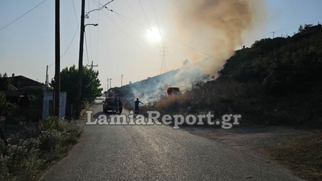 Λαμία: Πυρκαγιά κοντά σε σπίτια στη βόρεια πλευρά του νομού