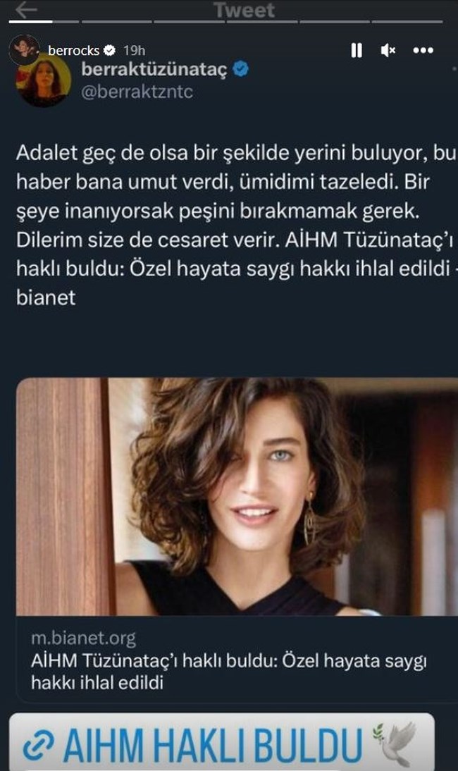 Την έβγαλαν βίντεο να φιλιέται και δεν έβρισκε το δίκιο της - Η Τουρκάλα σταρ τελικά δικαιώθηκε στο Ευρωπαϊκό Δικαστήριο