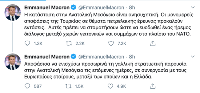 Το tweet Μακρόν στα ελληνικά και η απάντηση Μητσοτάκη: "Είναι αληθινός φίλος της Ελλάδας"