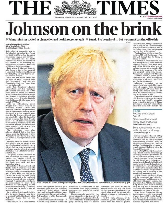 BORIS JOHNSON TIMES