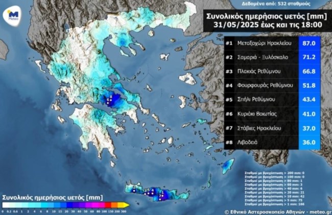 Καιρός: Πού έπεσαν οι περισσότερες βροχές - Υποχωρεί η αστάθεια από την Κυριακή