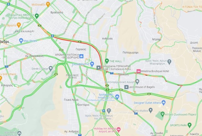 Καραμπόλα στην Αττική Οδό μετά τον κόμβο της Πεντέλης- Μετ’ εμποδίων η κυκλοφορία των οχημάτων