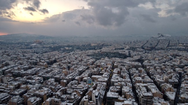 Χιόνια Αθήνα drone