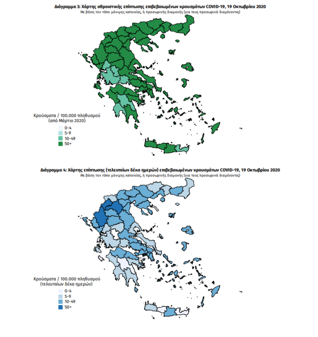 Κορονοϊός: Σαρώνει με 175 νέα κρούσματα στην Αττική και 49 στη Θεσσαλονίκη - Αναλυτικά ο χάρτης της διασποράς