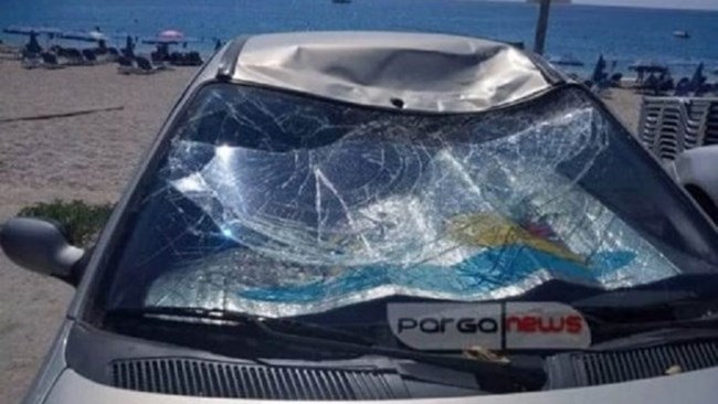 Πάργα: Τρελή πτήση "παρά πέντε" - Προσγειώθηκε σε παρμπρίζ αυτοκινήτου [βίντεο]