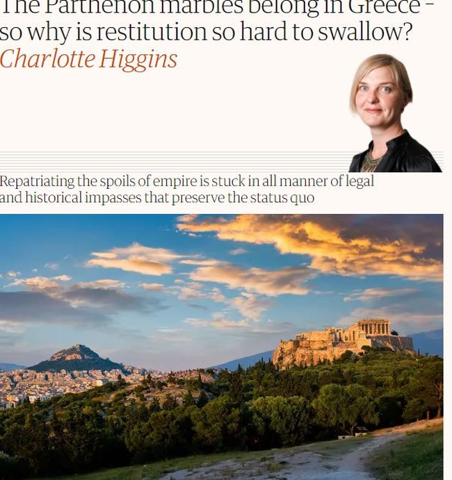 Guardian: Καυστικό σχόλιο για τα Γλυπτά του Παρθενώνα - "Ανήκουν στην Ελλάδα, γιατί είναι τόσο δύσκολο να το αποδεχτούμε;"