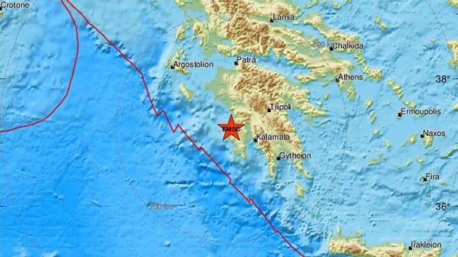 Σεισμός 4.3 ρίχτερ στην Κυπαρισσία και τα Φιλιατρά - Αισθητός σε αρκετές περιοχές