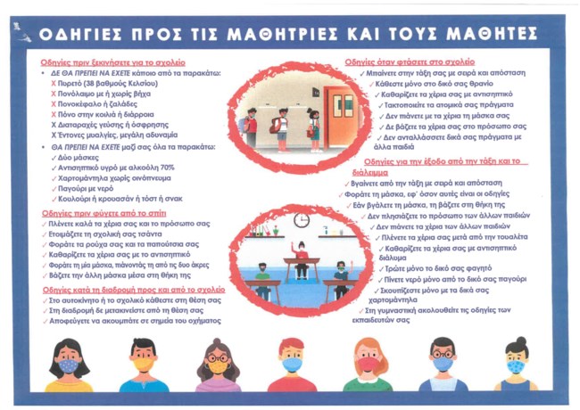 Άνοιγμα σχολείων: Αυτές είναι οι τελευταίες οδηγίες των γιατρών για μαθητές, γονείς και εκπαιδευτικούς