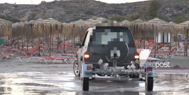 Ελαφονήσι: Ξέφραγο αμπέλι η μαγευτική παραλία - Τζιπ με... τρέιλερ έκανε βόλτες δίπλα στο νερό [βίντεο]