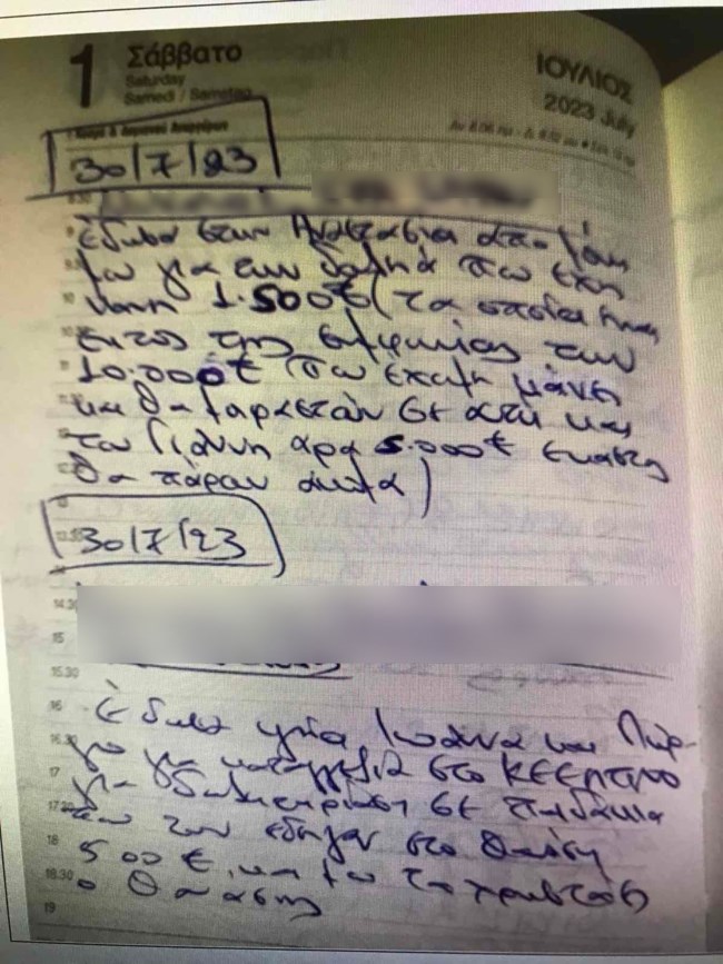 Τεφτέρια κυκλώματος δημοσίων υπαλλήλων Αθήνας