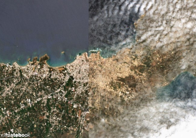 Κρήτη: Τα Χανιά πριν και μετά το πέρασμα της αφρικανικής σκόνης – Εντυπωσιακή δορυφορική λήψη