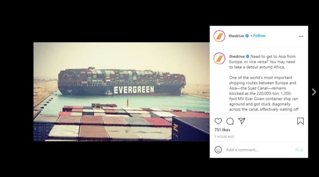 Γιγαντιαίο πλοίο προσάραξε και έκλεισε τη Διώρυγα του Σουέζ [εικόνες - βίντεο]