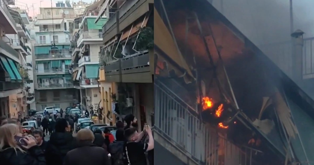 Φωτιά σε διαμέρισμα στου Γκύζη: Η φιάλη υγραερίου εκτοξεύτηκε 50 μέτρα - Στο νοσοκομείο με εγκαύματα ηλικιωμένη