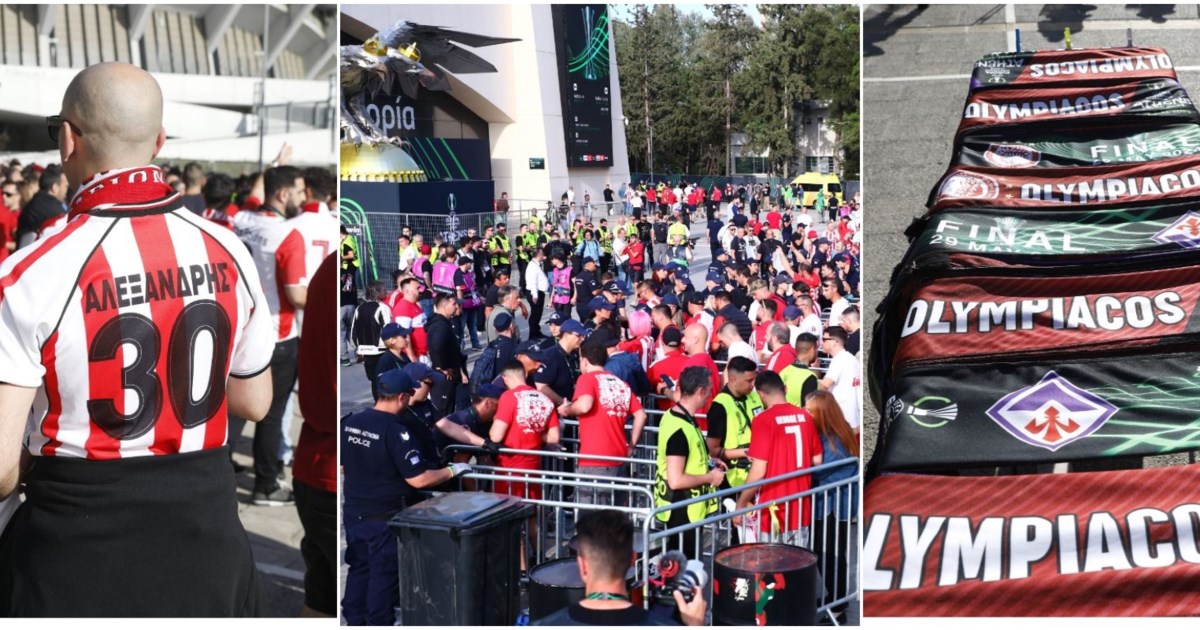 Τελικός Conference League: "Βουλιάζει" ο Πειραιάς από χιλιάδες ερυθρόλευκους οπαδούς μπροστά σε γιγαντοοθόνες - εικόνα 5