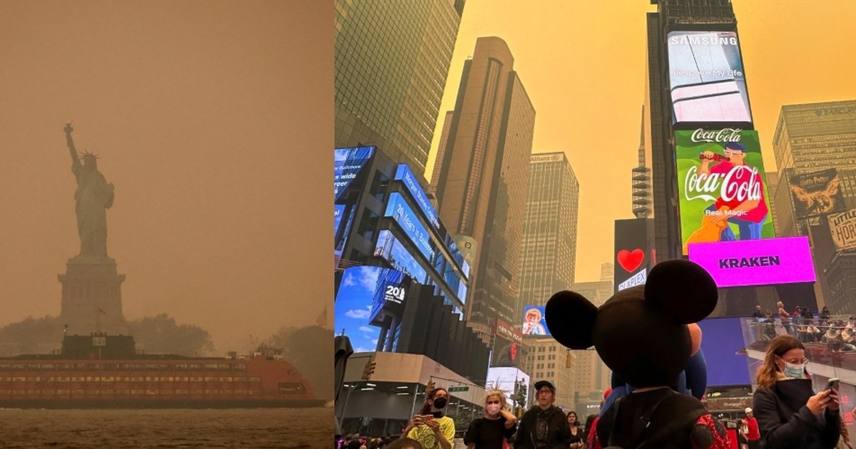 Αποπνικτική ατμόσφαιρα στη Νέα Υόρκη από τις πυρκαγιές στον Καναδά - "Χάθηκε" η πόλη στην αιθαλομίχλη [εικόνες-βίντεο] - εικόνα 3