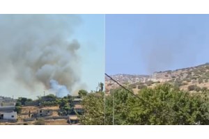 Φωτιά στη Σαλαμίνα: Μήνυμα 112 για εκκένωση οικισμών - Καίγεται χαμηλή βλάστηση κοντά στον ναύσταθμο - Επιχειρούν 6 εναέρια