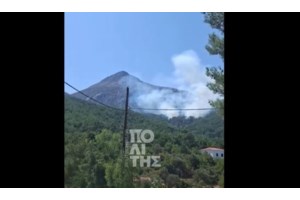 Φωτιά στο Χρυσόκαστρο Καβάλας: Καίει δασική έκταση - Επιχειρεί ένα ελικόπτερο