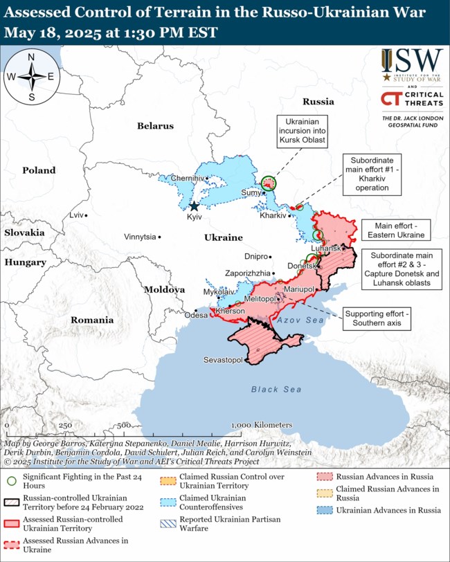 MAP UKRAINE MAY 18 2025